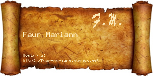 Faur Mariann névjegykártya