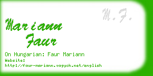 mariann faur business card